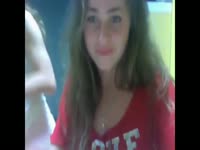 Flirty teen twin sisters entertain their horny live cam viewers when one sister fondles the other